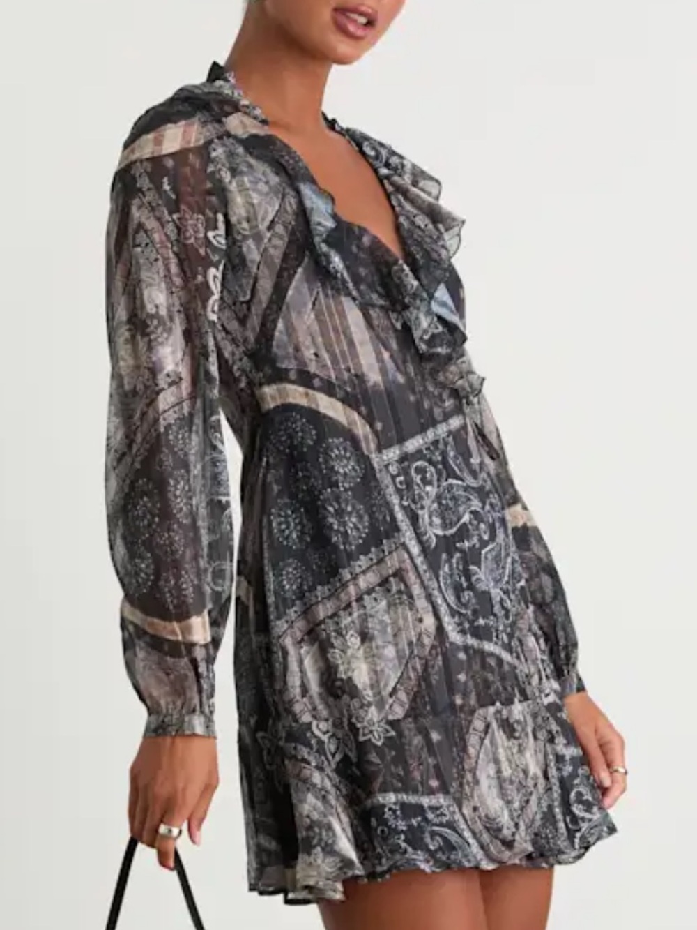 Lulu’s Black Paisley Wrap Dress